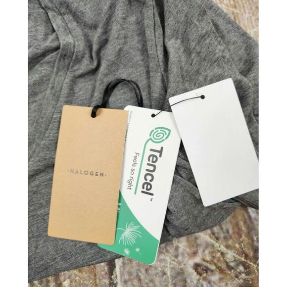 Halogen V Neck Blouse Long Sleeve Gray Small NWT - Picture 4 of 8